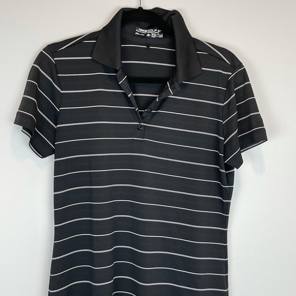 Nike Dri-Fit Womens Striped Short Sleeve Golf Polo